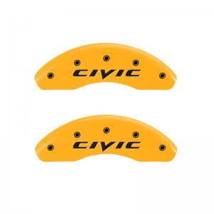 Honda Civic Caliper Covers - Front - MGP - 2 Logo - Yellow - 2015