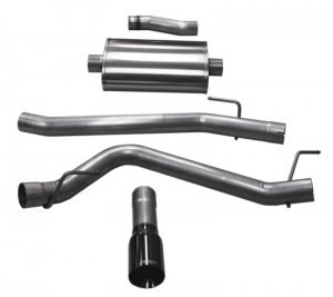 Jeep Gladiator Performance Exhaust - Single Side Exit - CORSA Performance - Cat-Back Sport w/ Single 4in Black Tip - Black - 3.6L - `20-`25