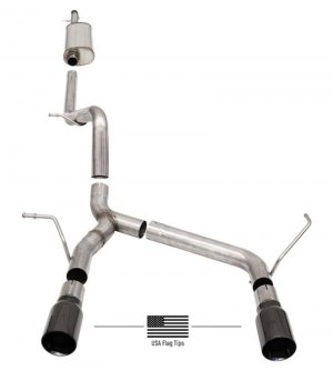 Jeep Wrangler JL Cat-Back Exhaust - Rear - CORSA Performance - Sport - Black - 3.6L - `18-`24
