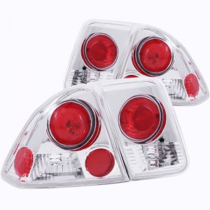 Honda Civic Taillights - Rear - ANZO - Chrome - `01-`04