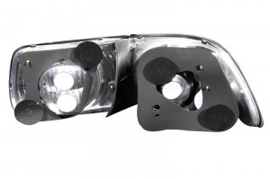 Honda Civic Taillights - ANZO - Clear Lens, Black Housing - Black - `96-`00