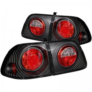 Honda Civic Taillights - ANZO - Black - `99-`00