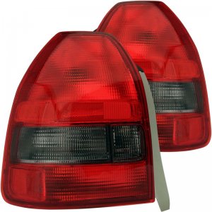 Honda Civic Taillights - Rear - ANZO - Red/Smoke - `96-`00