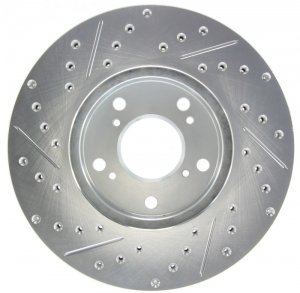 Honda Civic Brake Rotor (1) - Front Left - Stoptech - Select Sport Slotted and Drilled - `06-`20