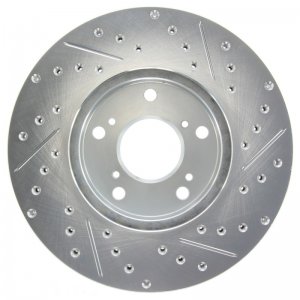Honda Civic Brake Rotor (1) - Front Right - Stoptech - Slotted and Drilled - `06-`17