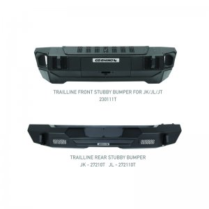 Jeep Gladiator Bumper - Front - Go Rhino - Trailline Front Stubby - Black