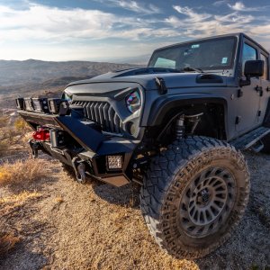 Jeep Gladiator Bumper - Front - Go Rhino - Trailline Front Stubby - Black