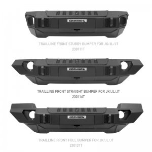 Jeep Gladiator Bumper - Front - Go Rhino - Trailline Winch Ready Front Straight - Black - `07-`20