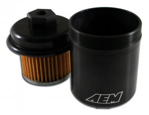 Honda Civic Fuel Filter Kit - AEM - High Volume Fuel Filter - Black - `96-`00