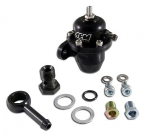 Honda Civic Fuel Pressure Regulator - AEM - Adjustable - Black - `88-`91
