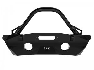 Jeep Wrangler JK Pro Series Front Bumper Recessed Winch Mount with Bar & Tabs - Front - ICON - Pro Series - Black - `07-`18