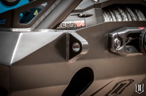 Jeep Wrangler JK Pro Series Front Bumper Recessed Winch Mount with Bar & Tabs - Front - ICON - Pro Series - Black - `07-`18