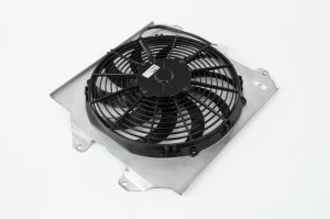 Honda Civic Fan Shroud - CSF - All-Aluminum with 12in SPAL Fan - Polished, Black - `92-`00