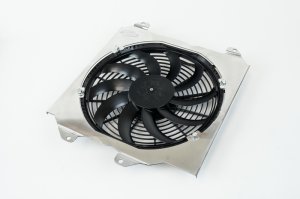 Honda Civic Fan Shroud - CSF - All-Aluminum with 12in SPAL Fan - Polished, Black - `92-`00