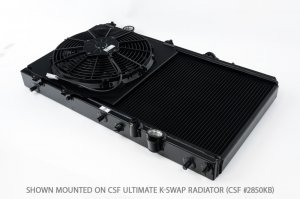 Honda Civic Radiator Fan Shroud with SPAL Fan - CSF - Black - `92-`00