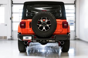 Jeep Wrangler JL Tread Edition Exhaust - Rear - AWE Tuning - Axle-Back, Dual - Chrome Silver - 2018