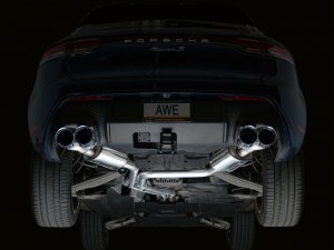 Porsche Macan Performance Exhaust - AWE Tuning - Touring Edition Catback with Chrome Silver Tips - Chrome Silver - 3.0T/2.9TT - `19-`21