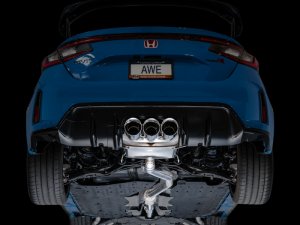 Honda Civic Performance Exhaust - AWE Tuning - Cat-Back Touring - Triple Chrome Silver Tips - 2023+