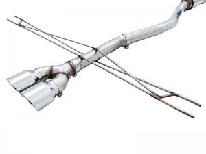 Honda Civic Performance Exhaust - Rear - AWE Tuning - Cat-Back Track Edition - Chrome Silver - 2016