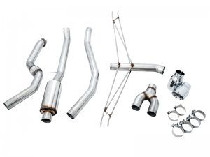 Honda Civic Performance Exhaust - Rear - AWE Tuning - Cat-Back Track Edition - Chrome Silver - 2016