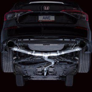 Honda Civic Performance Exhaust - AWE Tuning - Track Edition Catback - Dual Diamond Black Tips - 2022+