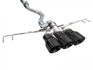 Honda Civic Performance Exhaust - AWE Tuning - Track Edition Exhaust w/ Triple Diamond Black Tips - Black - 2023+
