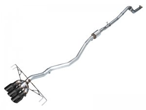 Honda Civic Performance Exhaust - AWE Tuning - Track Edition Exhaust w/ Triple Diamond Black Tips - Black - 2023+