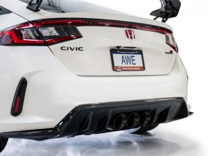 Honda Civic Performance Exhaust - AWE Tuning - Track Edition Exhaust w/ Triple Diamond Black Tips - Black - 2023+