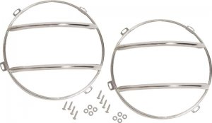 Jeep Wrangler JK Headlight Guard - Kentrol - Polished Silver - `07-`18