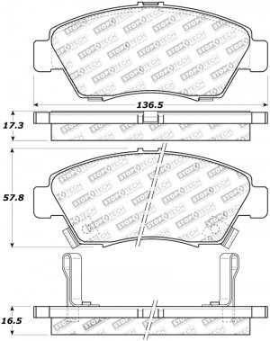 Honda Civic Brake Pads - Front - Stoptech - Street - `04-`05
