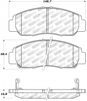 Honda Civic Brake Pads - Front - Stoptech - Street Touring - `06-`11