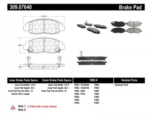 Honda Civic Brake Pads - Front - Stoptech - ST Sport - `96-`11