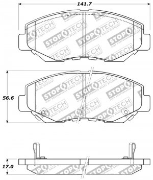 Honda Civic Brake Pads - Front - Stoptech - Sport - `13-`20