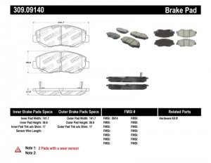 Honda Civic Brake Pads - Front - Stoptech - Sport - `13-`20