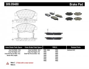 Honda Civic Brake Pads - Front - Stoptech - ST Sport - `06-`11