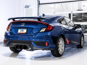 Honda Civic Performance Exhaust - AWE Tuning - Dual-to-Triple Tip Conversion Kit - Diamond Black - 1.5L Turbo