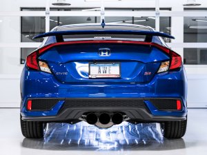 Honda Civic Performance Exhaust - AWE Tuning - Dual-to-Triple Tip Conversion Kit - Diamond Black - 1.5L Turbo