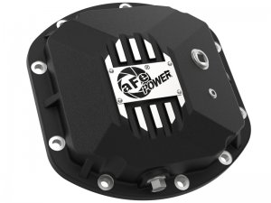 Jeep Wrangler JK Front Differential Cover - Front - aFe - Street Series w/ Machined Fins & Gear Oil - Black - `97-`18
