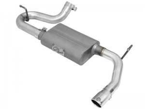 Jeep Wrangler JK Axle-Back Exhaust - aFe - Scorpion 2-1/2in Alum Steel - Polished - V6-3.6/3.8L - `07-`18
