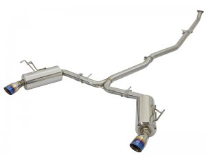 Honda Civic Performance Exhaust - Dual-Exit - aFe - Takeda 304 SS Cat Back Exhaust - Blue - 1.5L Turbo - `16-`17