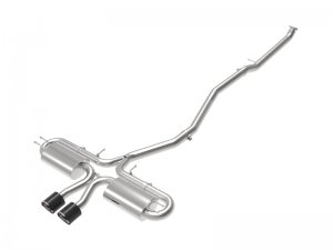 Honda Civic Performance Exhaust - Rear - aFe - Takeda 3in 304 SS Cat-Back w/ Center Carbon Fiber Tips - Carbon Fiber - 1.5L - `17-`19