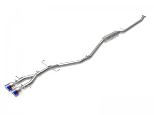 Honda Civic Performance Exhaust - aFe - Takeda 2.5in 304SS Cat-Back with Blue Flame Tip - L4-1.5L (t) - `17-`20