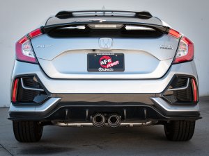 Honda Civic Performance Exhaust - aFe - Takeda 3in 304 SS Cat-Back - Carbon Fiber - L4-1.5L (t) - `17-`21