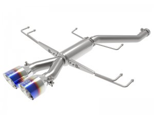 Honda Civic Performance Exhaust - Rear - aFe - Axle-Back, 2.5in 304SS, Takeda - Blue Flame - 2.0L Turbo - `17-`19