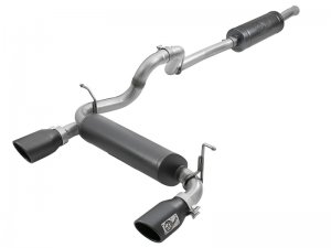 Jeep Wrangler JL Exhaust Cat-Back - aFe - Rebel Series - Black - V6 3.6L - `18-`24