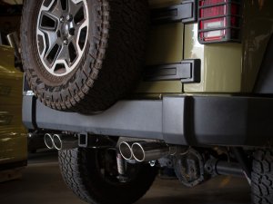 Jeep Wrangler JK Exhaust Axle Back - Rear - aFe - Vulcan Series 2.5in 304 SS - Polished - V6-3.6/3.8L - `07-`18