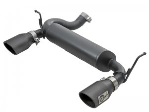 Jeep Wrangler JK Exhaust Axle Back - Rear - aFe - Rebel Series - Black - V6 3.6L/3.8L - `07-`18