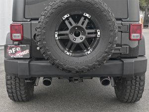 Jeep Wrangler JK Exhaust Axle Back - Rear - aFe - Rebel Series - Black - V6 3.6L/3.8L - `07-`18