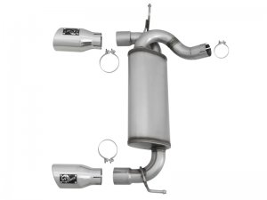 Jeep Wrangler JK Axle-Back Exhaust - Rear - aFe - Rebel Series 2.5in 409 SS - Polished - 3.6L/3.8L - `07-`18