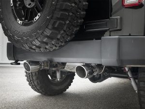 Jeep Wrangler JK Axle-Back Exhaust - Rear - aFe - Rebel Series 2.5in 409 SS - Polished - 3.6L/3.8L - `07-`18
